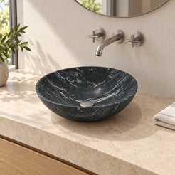 Vinko Verderio Marble Vessel Sink — three-quarter bathroom lifestyle