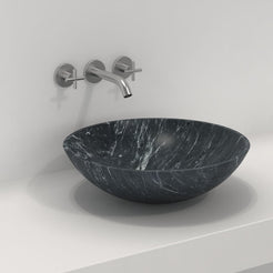 Vinko Verderio Marble Vessel Sink, second countertop lifestyle setting