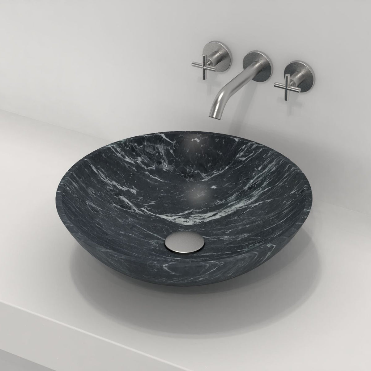 Vinko Verderio Marble Vessel Sink, alternate countertop lifestyle angle