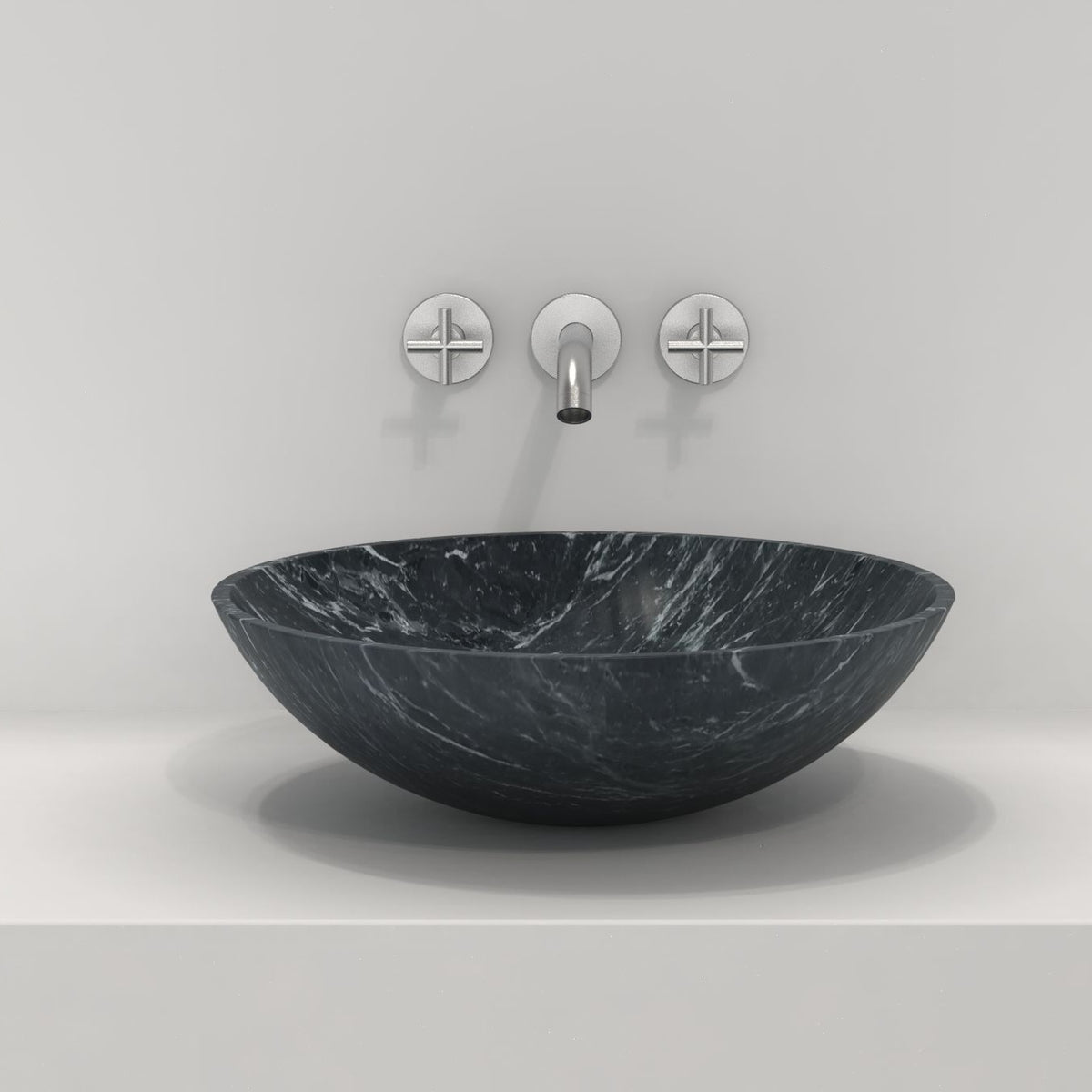 Vinko Verderio Marble Vessel Sink, overall shape and side profile