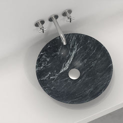 Vinko Verderio Marble Vessel Sink, interior, rim and material detail