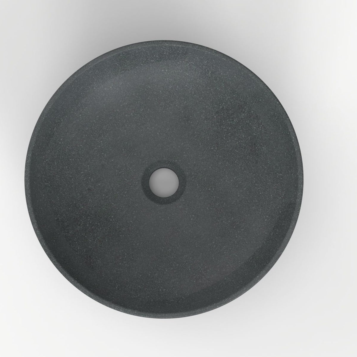 Vipra Neroco Stone Vessel Sink, interior, rim and material detail