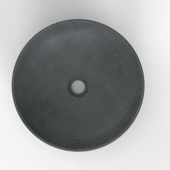 Vipra Neroco Stone Vessel Sink, interior, rim and material detail