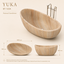 Yuka Natural Sandstone BT-122A reference dimensions in millimeters